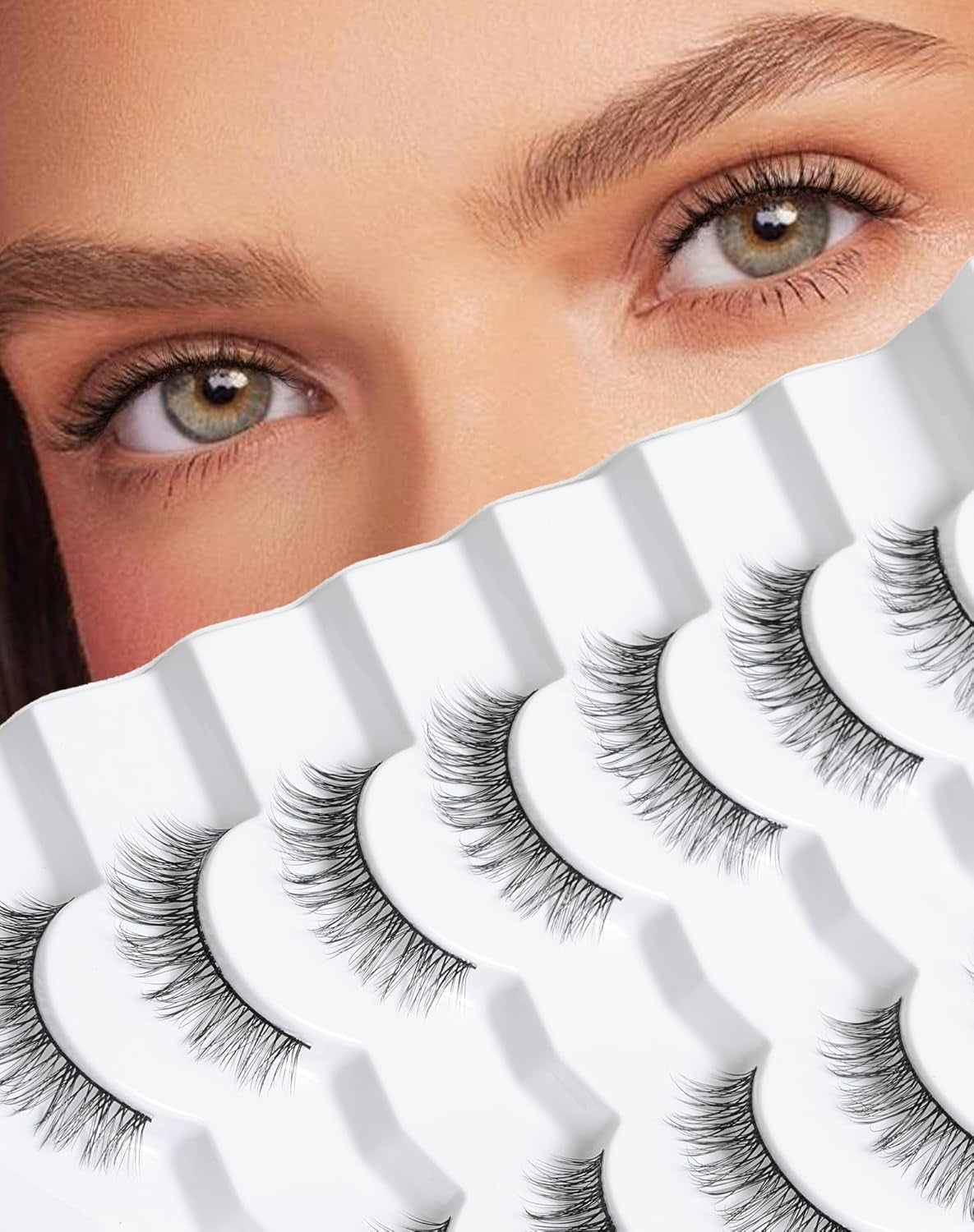 Lashes Mink False Eyelashes Natural Wispy Lashes Soft Faux Mink Lashes Fluffy False Lashes DK72