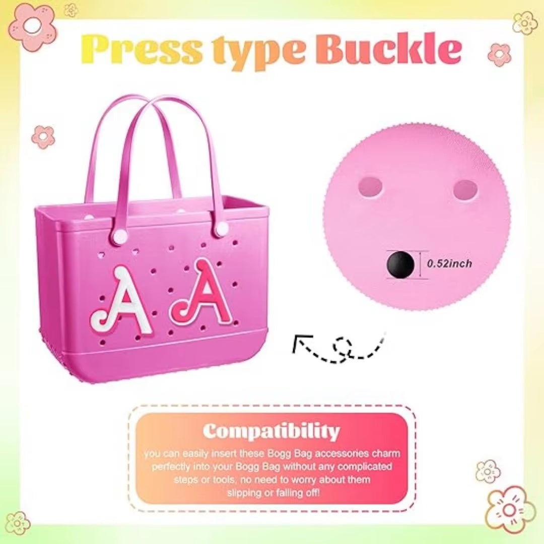 2Pcs Lettering Charms for Bogg Bag, 3D Alphabet Printed Decorative Accessories Charm for Bogg Bag, Insert Personalizing Alphabet