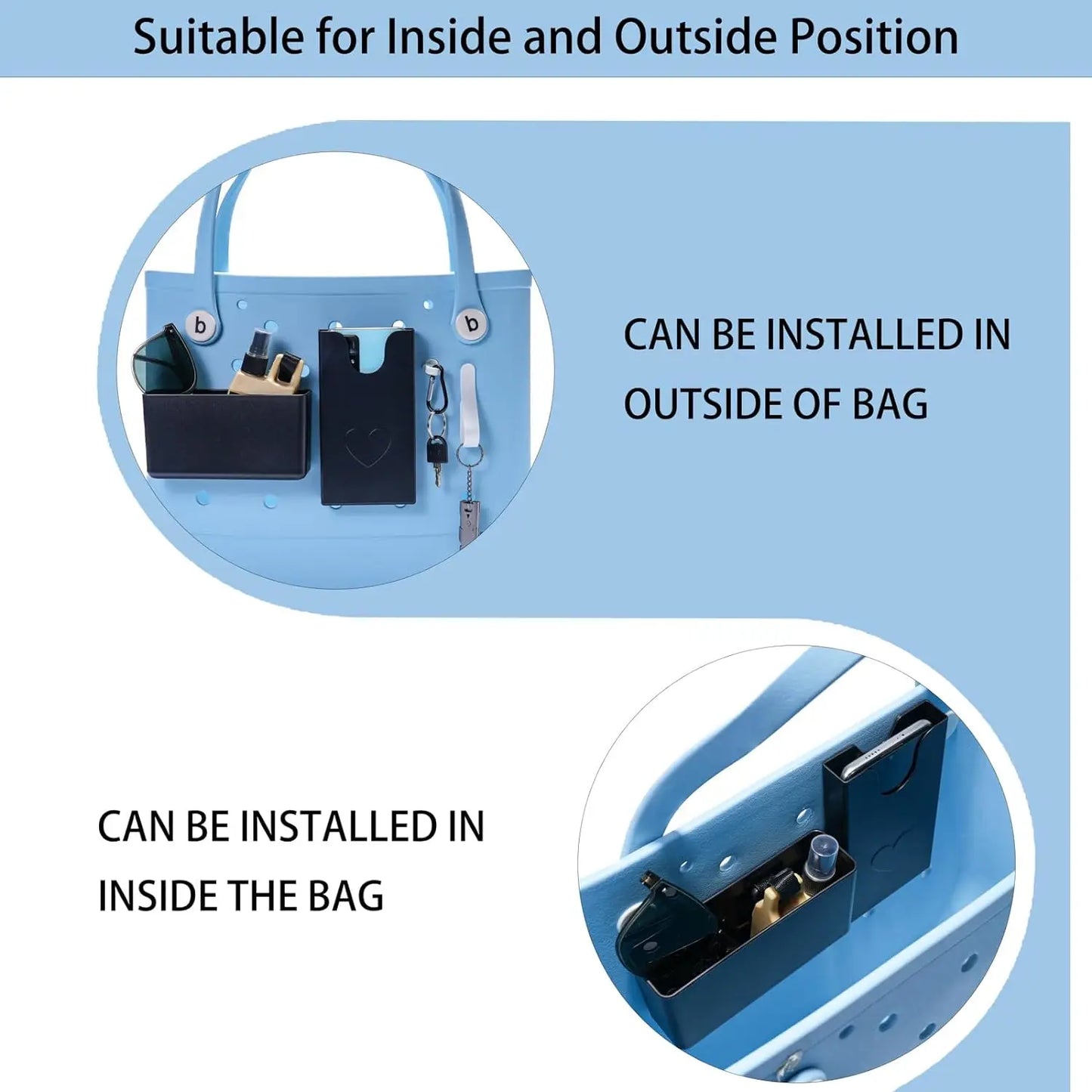 4PCS Organizer Holder for Bogg Bag, Accessories for Bogg Bags, Phone Holder Compatible with Bogg Bag Original, Accessories for B