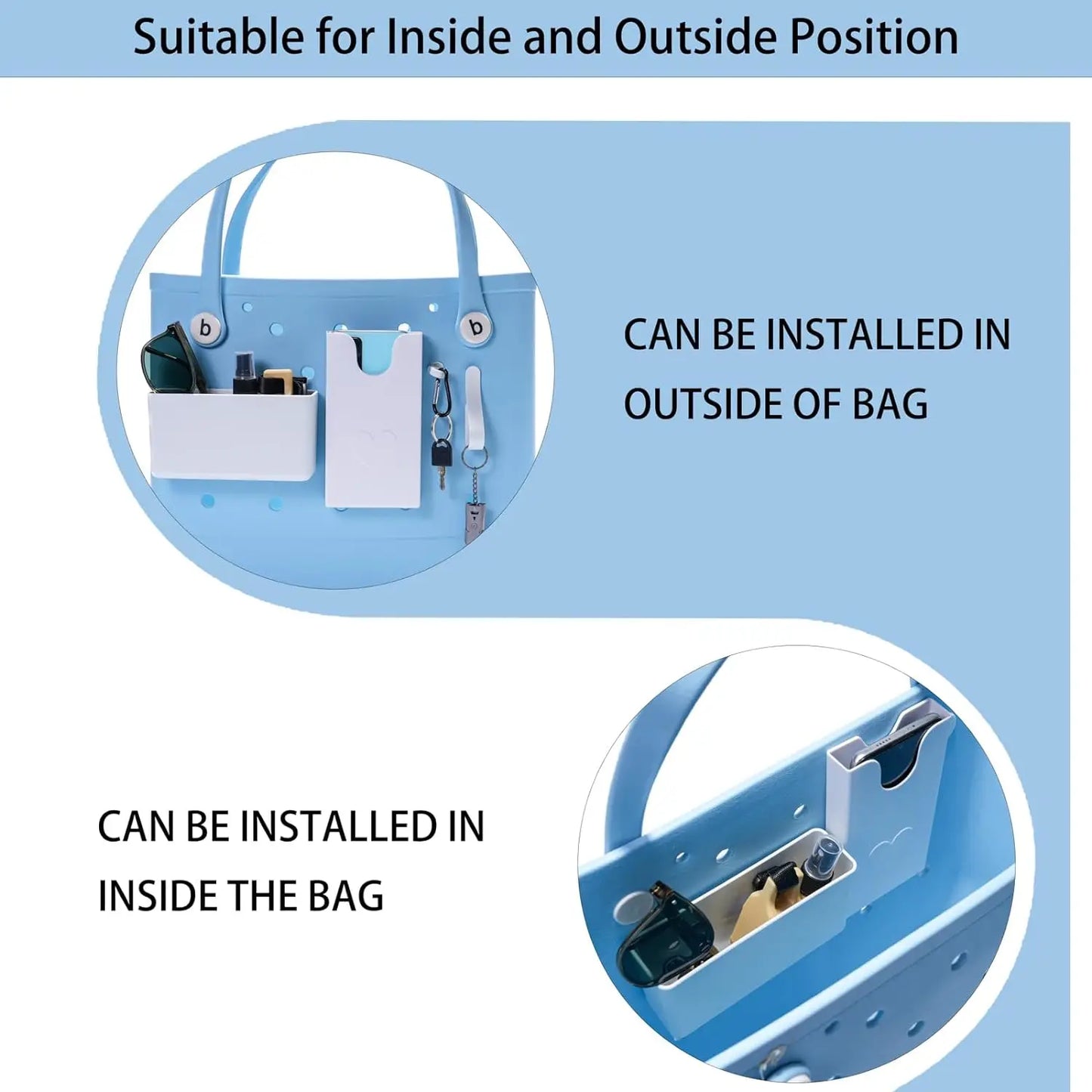 4PCS Organizer Holder for Bogg Bag, Accessories for Bogg Bags, Phone Holder Compatible with Bogg Bag Original, Accessories for B