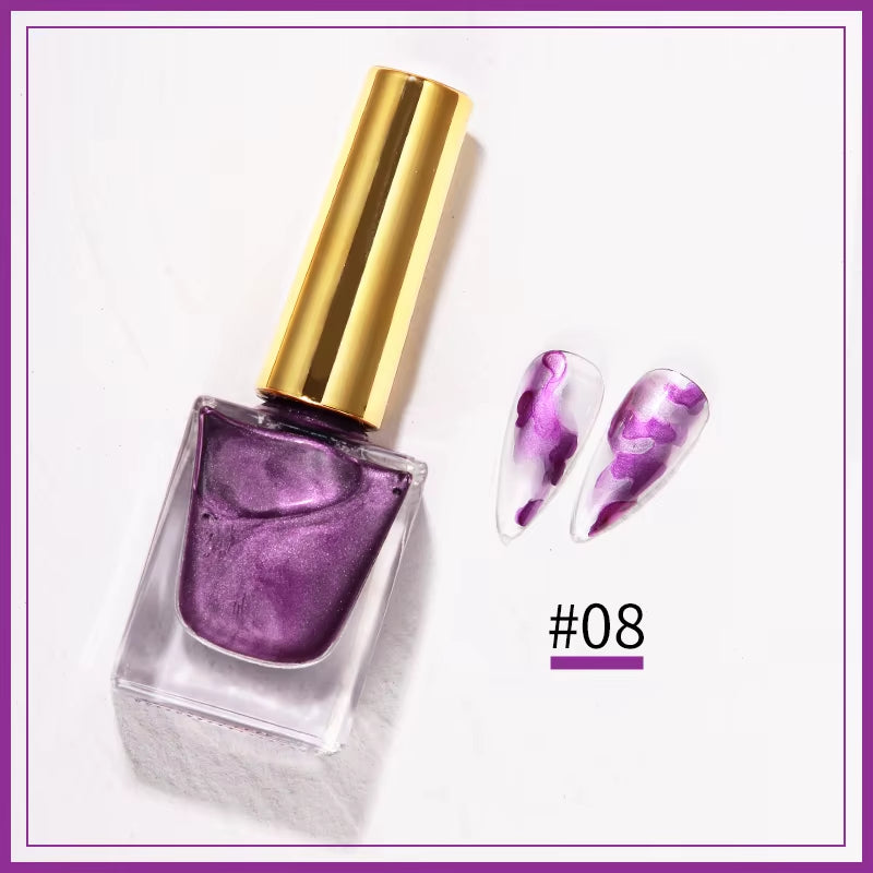 Metal Watercolor Blooming Nail Polish Ink Nails Art Design Natural Dry Gradient Ink Marble Painting Gel Nail Varnish Decoration