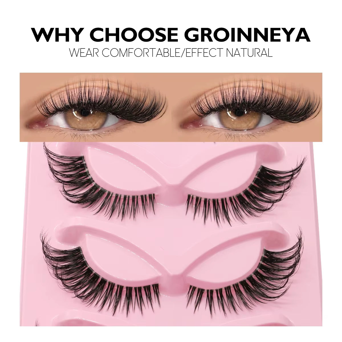 Cat Eye Lashes Faux Mink Eyelashes Natural Long Manga Lashes Winged End Eye Elongated Eyelashes Fake Lashes Makeup