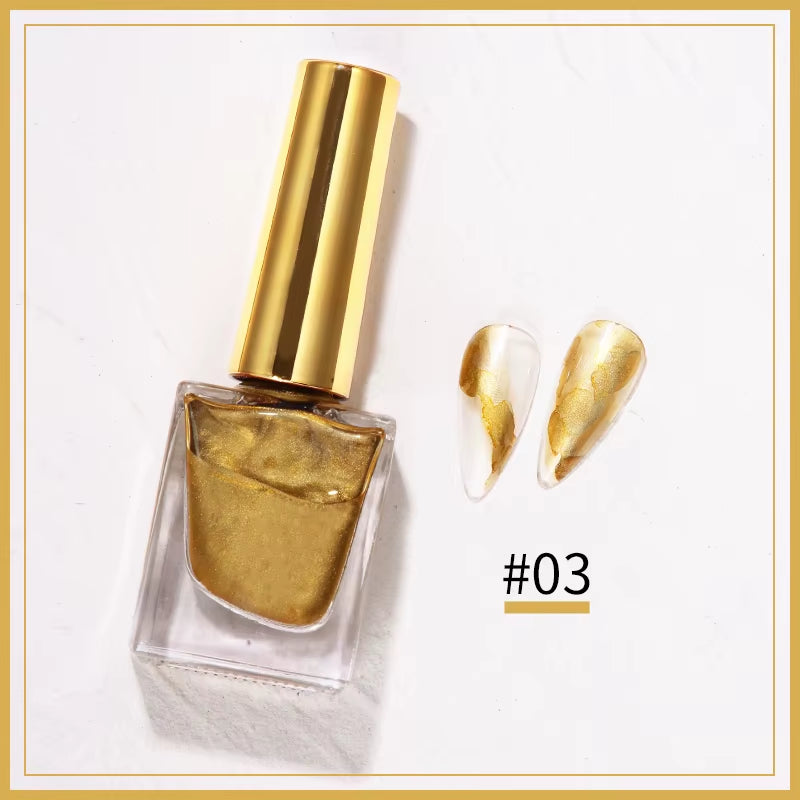 Metal Watercolor Blooming Nail Polish Ink Nails Art Design Natural Dry Gradient Ink Marble Painting Gel Nail Varnish Decoration