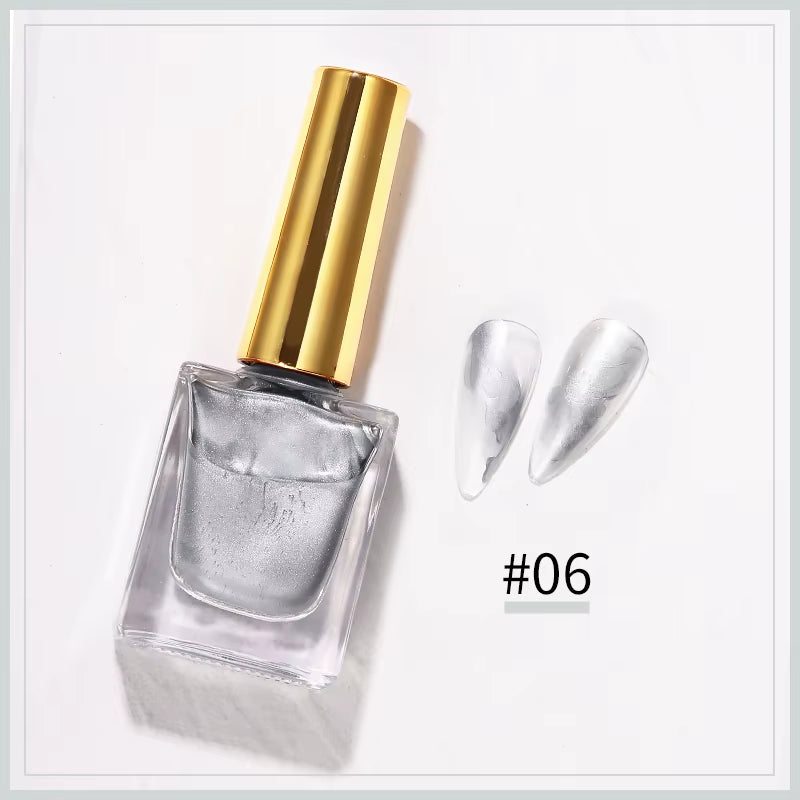 Metal Watercolor Blooming Nail Polish Ink Nails Art Design Natural Dry Gradient Ink Marble Painting Gel Nail Varnish Decoration
