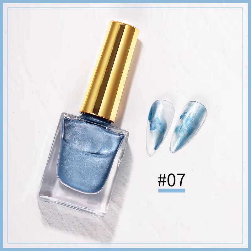 Metal Watercolor Blooming Nail Polish Ink Nails Art Design Natural Dry Gradient Ink Marble Painting Gel Nail Varnish Decoration