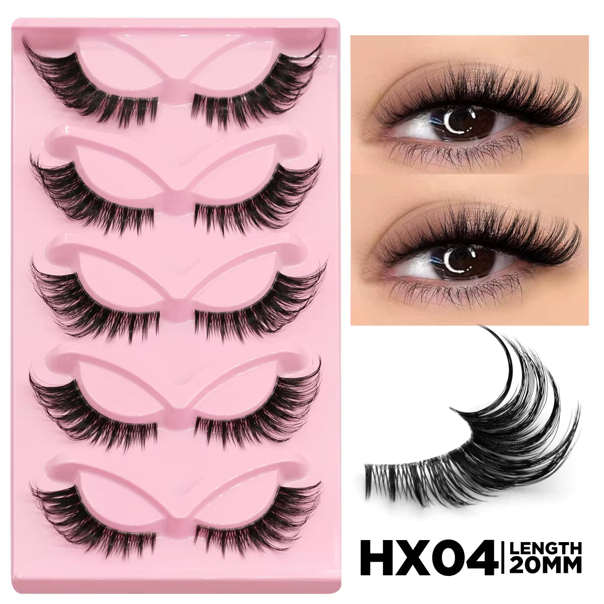 Cat Eye Lashes Faux Mink Eyelashes Natural Long Manga Lashes Winged End Eye Elongated Eyelashes Fake Lashes Makeup