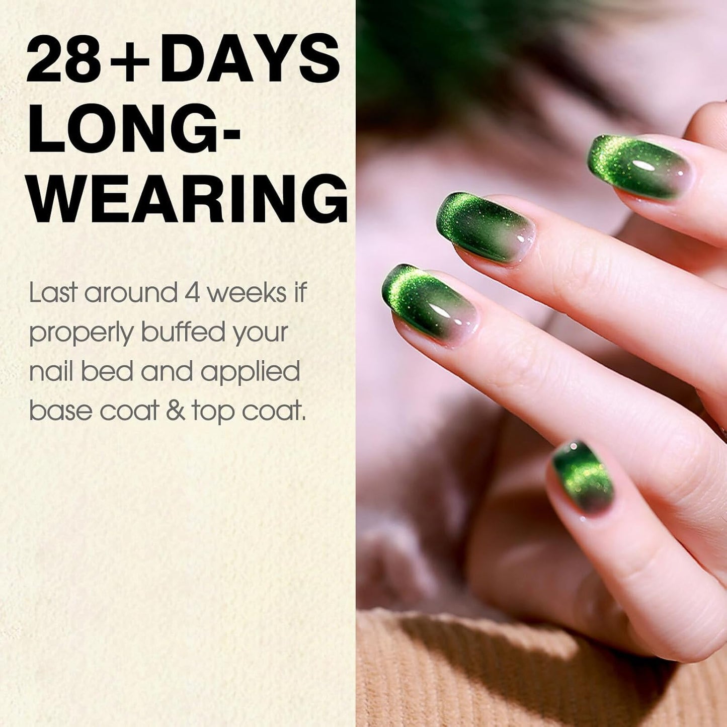 Cat Eye Gel Nail Polish 1Pcs 9Ml Green in Dark Color Gel Polish High Gloss Soak off UV Gel Starry Sky Miracle Series Gel Nail Polish Art Manicure Salon DIY Home