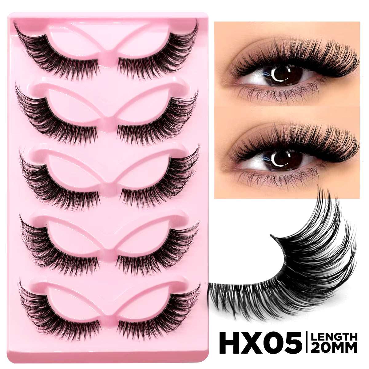 Cat Eye Lashes Faux Mink Eyelashes Natural Long Manga Lashes Winged End Eye Elongated Eyelashes Fake Lashes Makeup