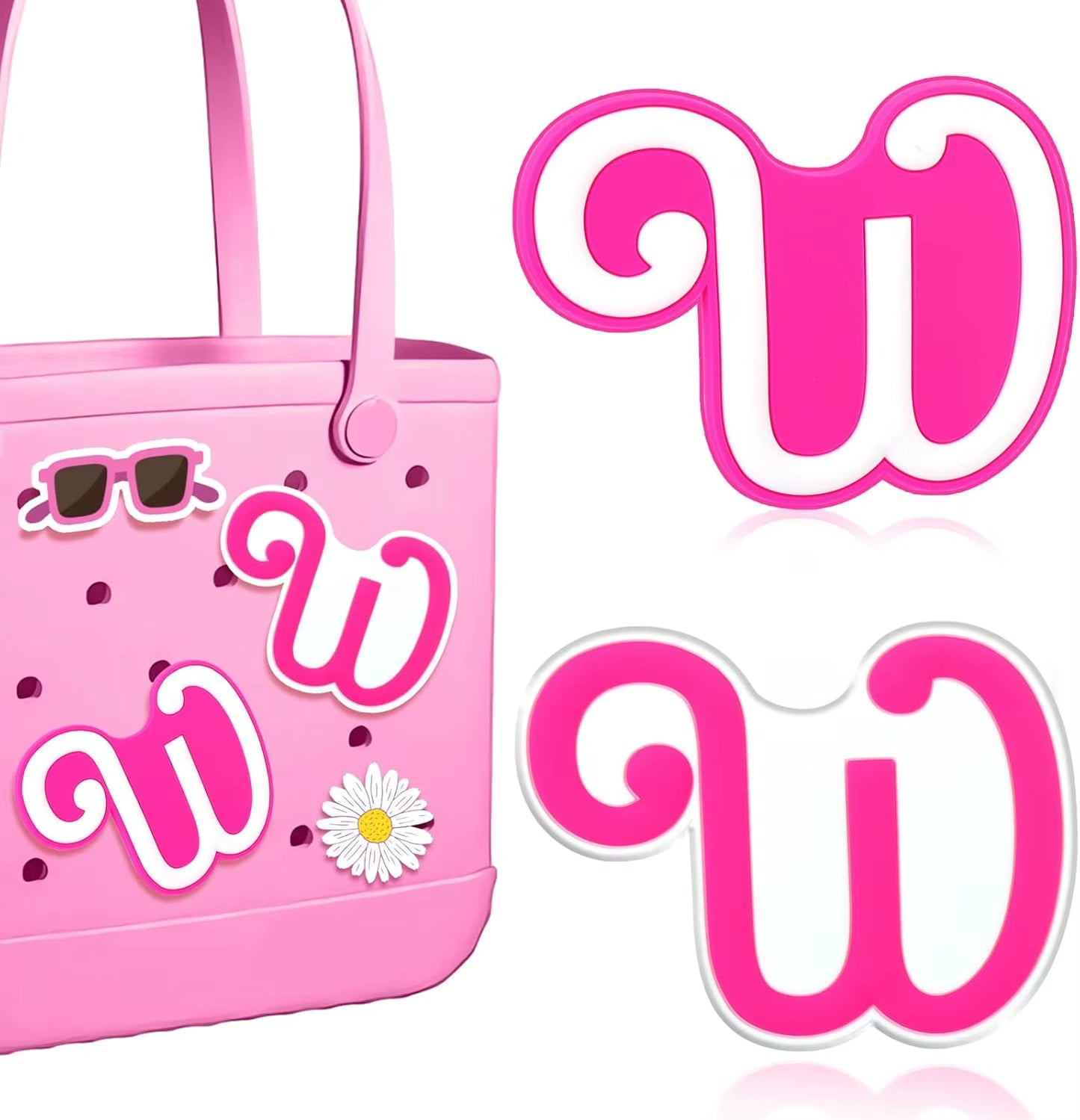 2Pcs Lettering Charms for Bogg Bag, 3D Alphabet Printed Decorative Accessories Charm for Bogg Bag, Insert Personalizing Alphabet