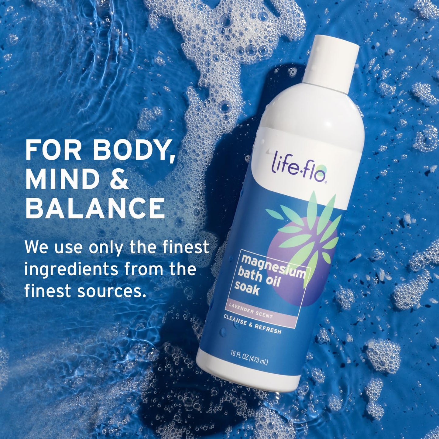 Magnesium Oil Bath Soak Lavender Scent, plus Magnesium Chloride from Zechstein Seabed, Cleanses and Refreshes, Relaxes Muscles and Joints, 60-Day Guarantee, Not Tested on Animals (Lavender)