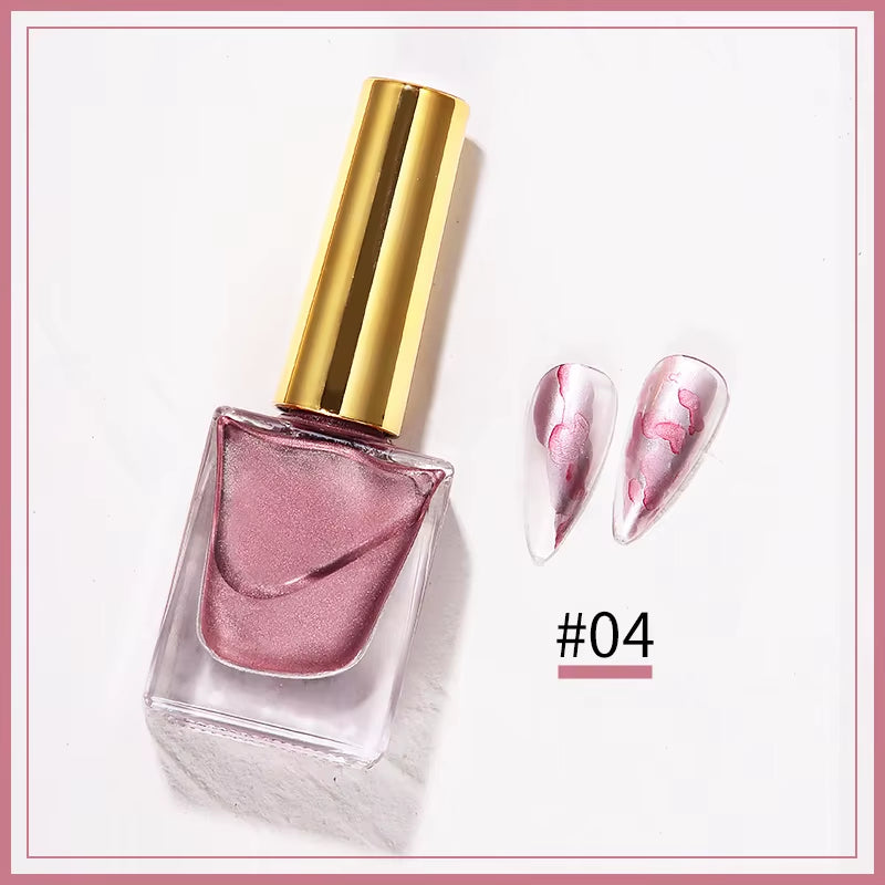 Metal Watercolor Blooming Nail Polish Ink Nails Art Design Natural Dry Gradient Ink Marble Painting Gel Nail Varnish Decoration