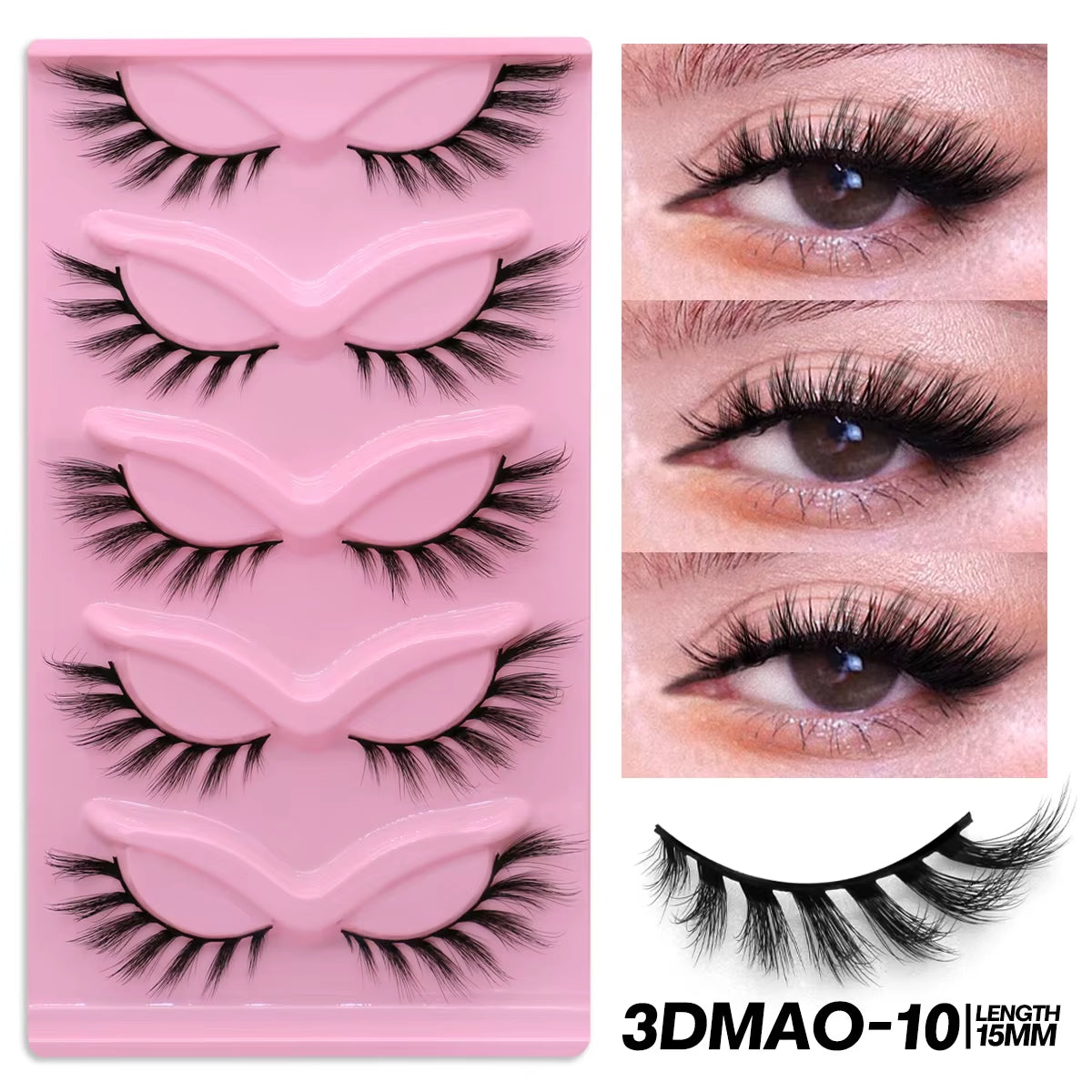Cat Eye Lashes Faux Mink Eyelashes Natural Long Full Strip Lashes Winged End Eye Elongated Fake Lashes Soft Eyelashes