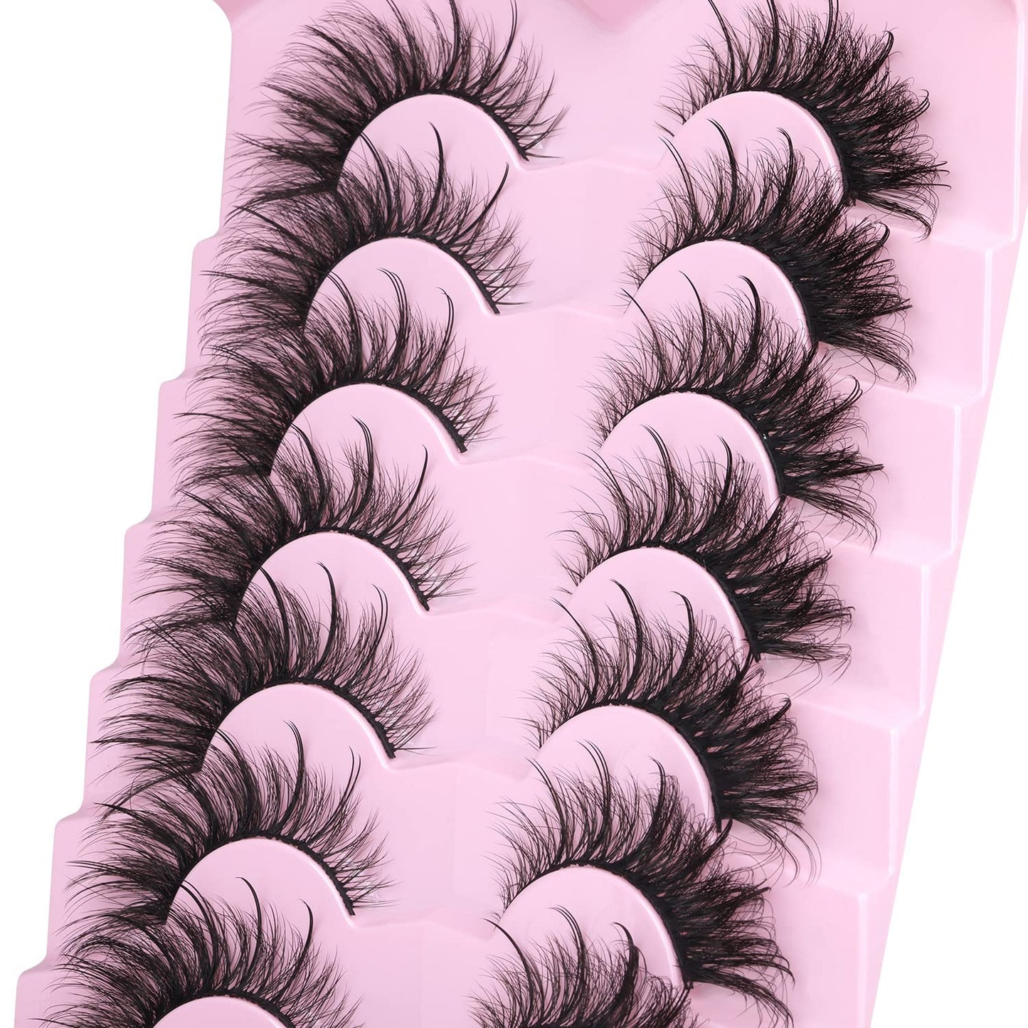 Fox Eye Lashes Wispy Faux Mink Lashes Fluffy Fairy Cat Eye Lashes That Look like Extensions Spiky Fake Eyelashes Natural Look
