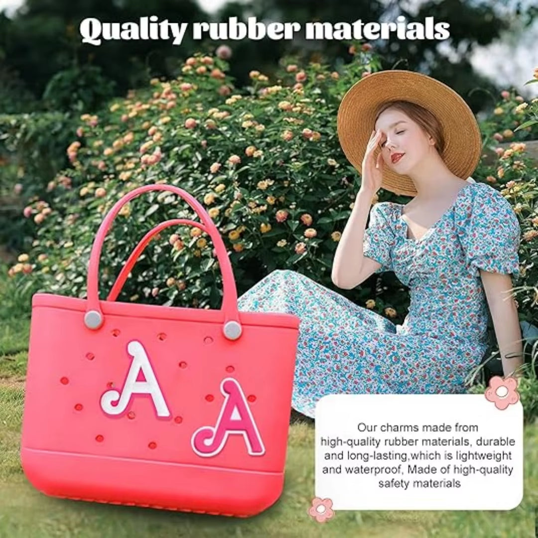 2Pcs Lettering Charms for Bogg Bag, 3D Alphabet Printed Decorative Accessories Charm for Bogg Bag, Insert Personalizing Alphabet