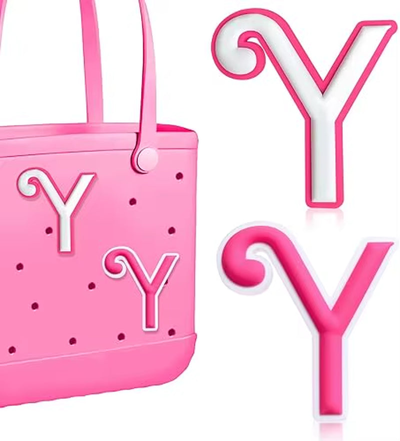 2Pcs Lettering Charms for Bogg Bag, 3D Alphabet Printed Decorative Accessories Charm for Bogg Bag, Insert Personalizing Alphabet