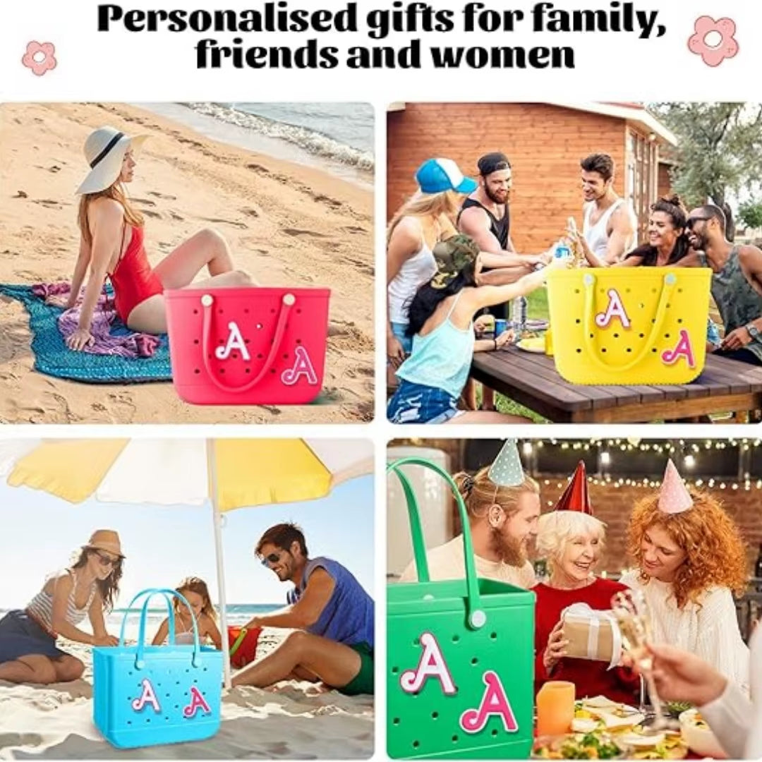 2Pcs Lettering Charms for Bogg Bag, 3D Alphabet Printed Decorative Accessories Charm for Bogg Bag, Insert Personalizing Alphabet