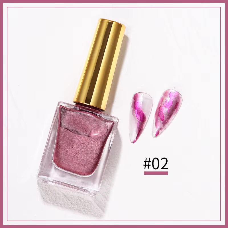 Metal Watercolor Blooming Nail Polish Ink Nails Art Design Natural Dry Gradient Ink Marble Painting Gel Nail Varnish Decoration