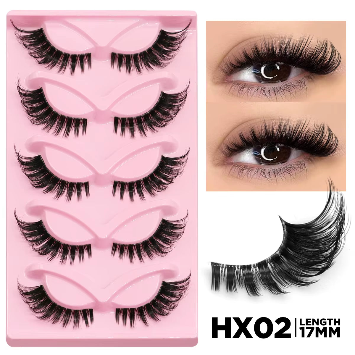 Cat Eye Lashes Faux Mink Eyelashes Natural Long Manga Lashes Winged End Eye Elongated Eyelashes Fake Lashes Makeup