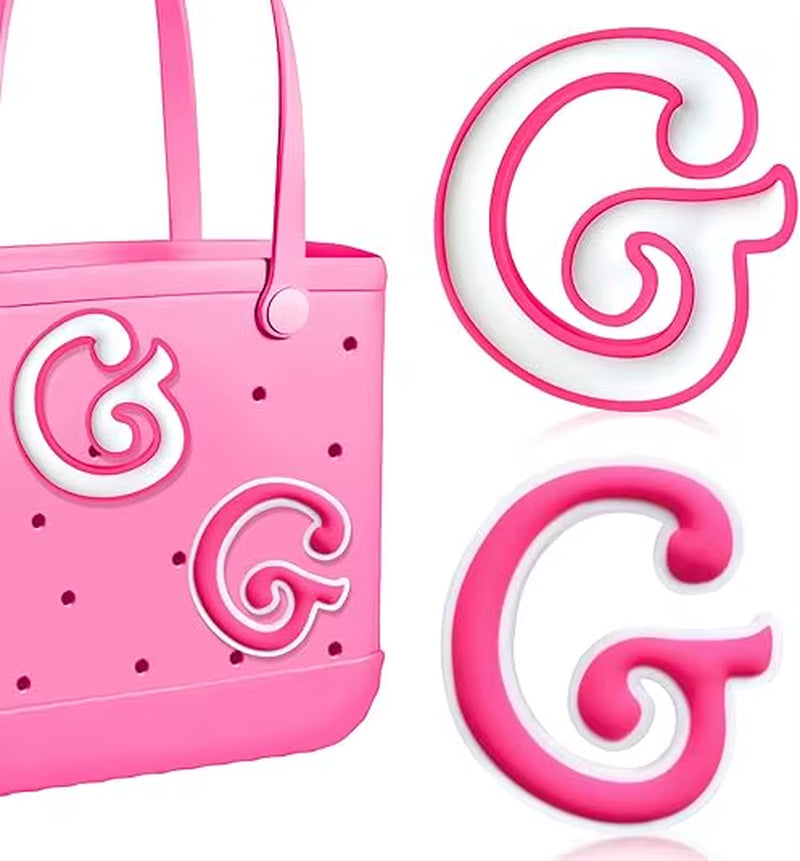 2Pcs Lettering Charms for Bogg Bag, 3D Alphabet Printed Decorative Accessories Charm for Bogg Bag, Insert Personalizing Alphabet