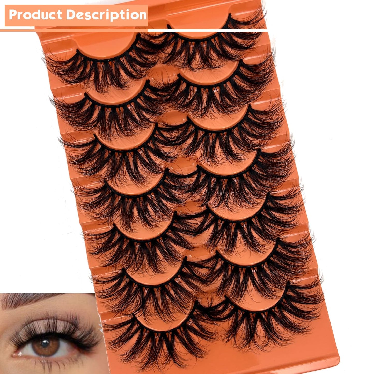Faux Mink Lashes Natural 3D Wispy Lashes Mink Soft C Curl Strip Lashes 18Mm False Eyelashes Natural Look