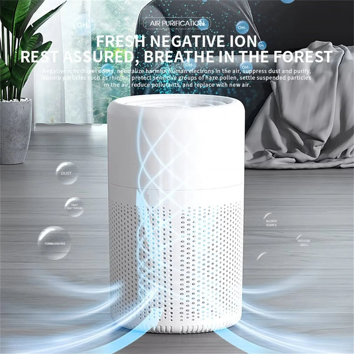 Air Purifiers for Allergies and Asthma, AILKIN Air Purifier for Bedroom Mini Air Purifier for Home,Pets,Office,Small Room,Portable Desktop Air Purifier for Smoke