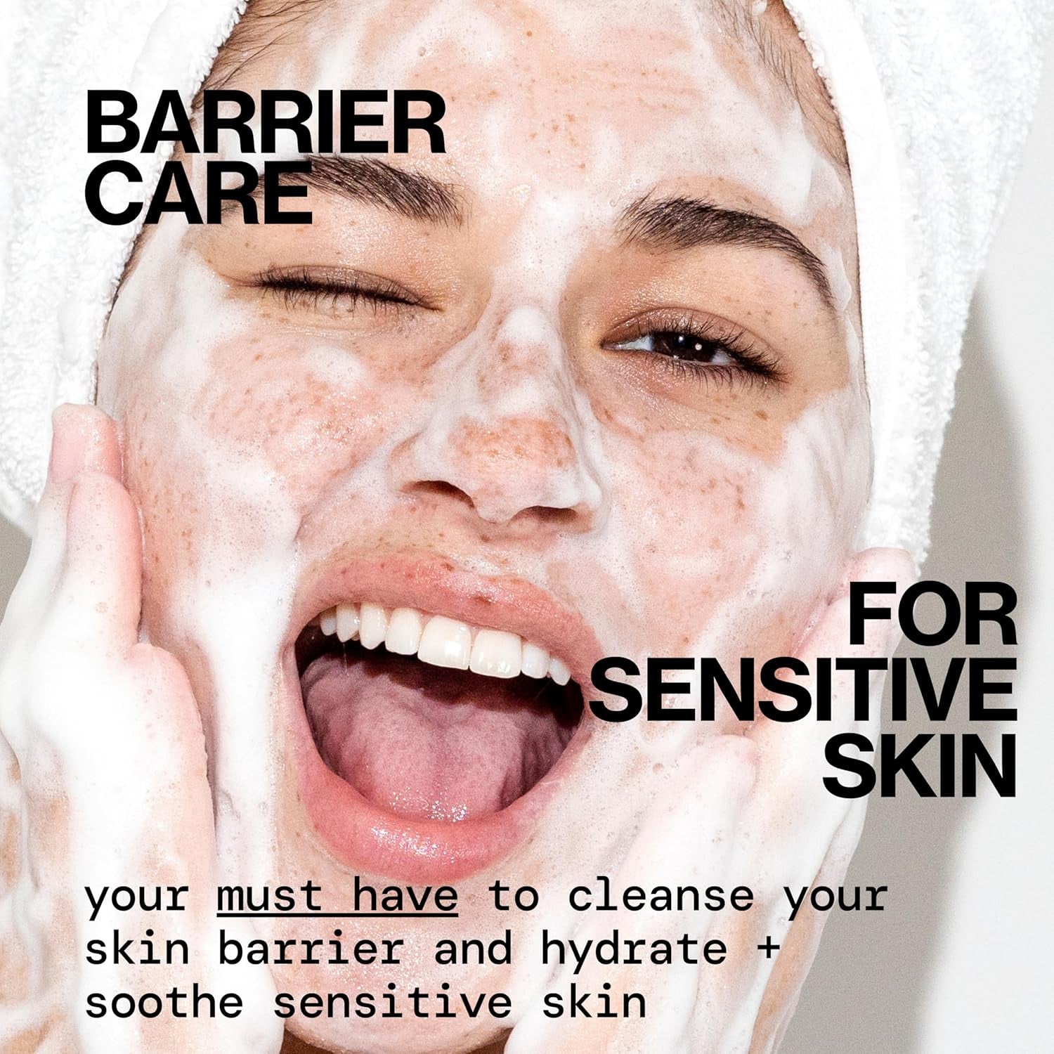 Face Wash for Sensitive Skin Facial Cleanser Vegan Ceramide Barrier Repair Extra Gentle for Daily Fragrance Free for Sensitive Skin, Clean Beauty, Vegan & Cruelty-Free Dermatologist Tested
