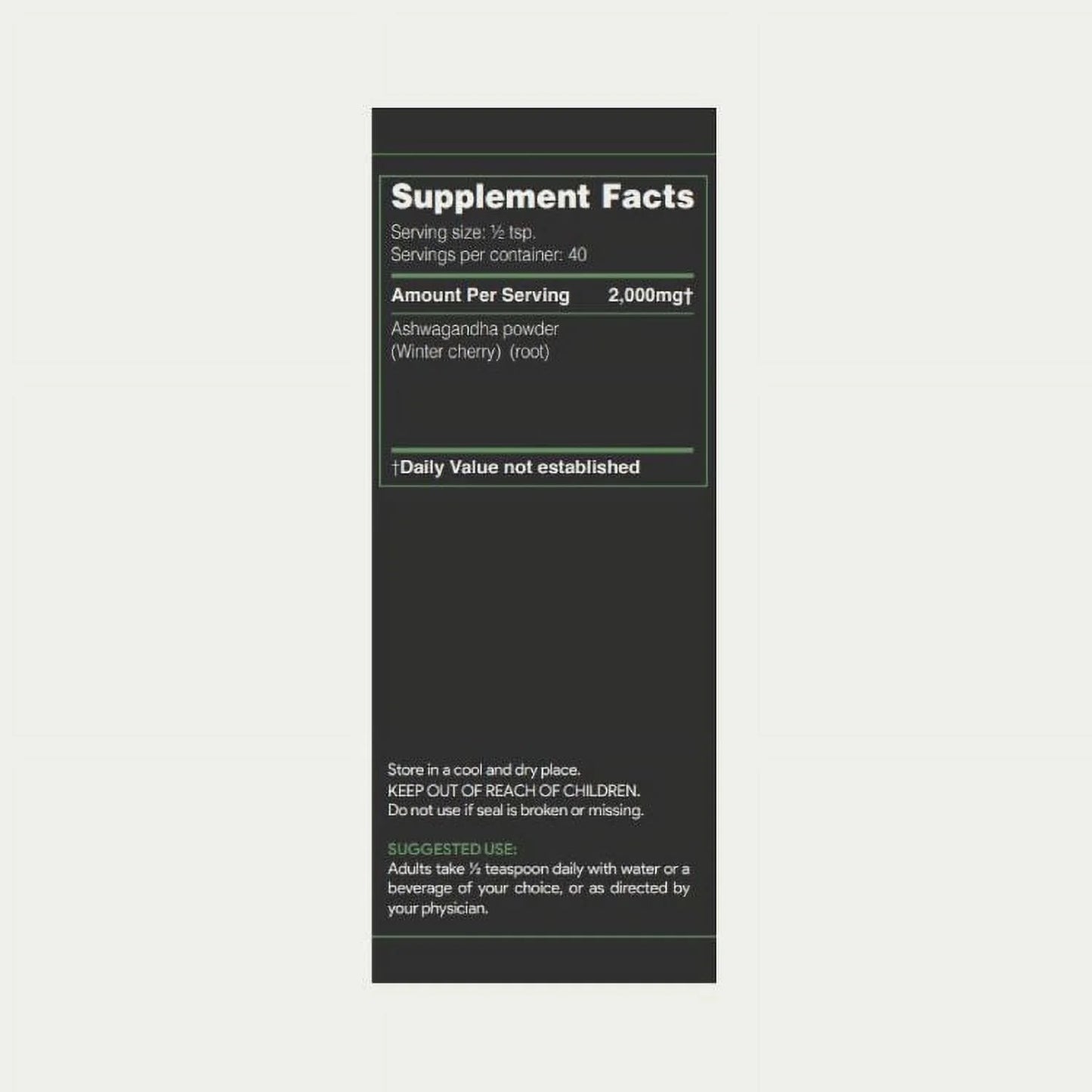 Ashwagandha Powder Wellness and Vitality Supplement for Men and Women, 80G