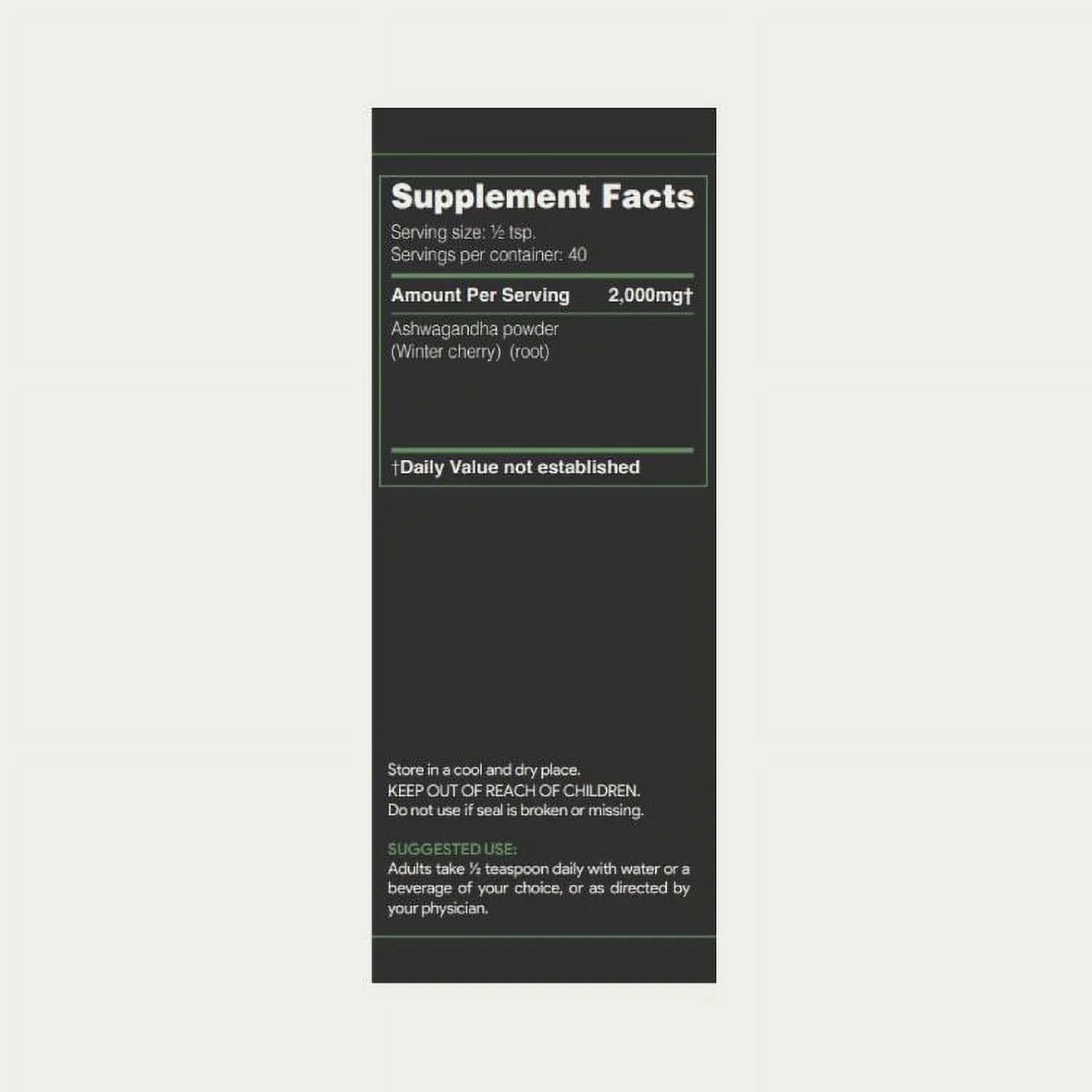 Ashwagandha Powder Wellness and Vitality Supplement for Men and Women, 80G