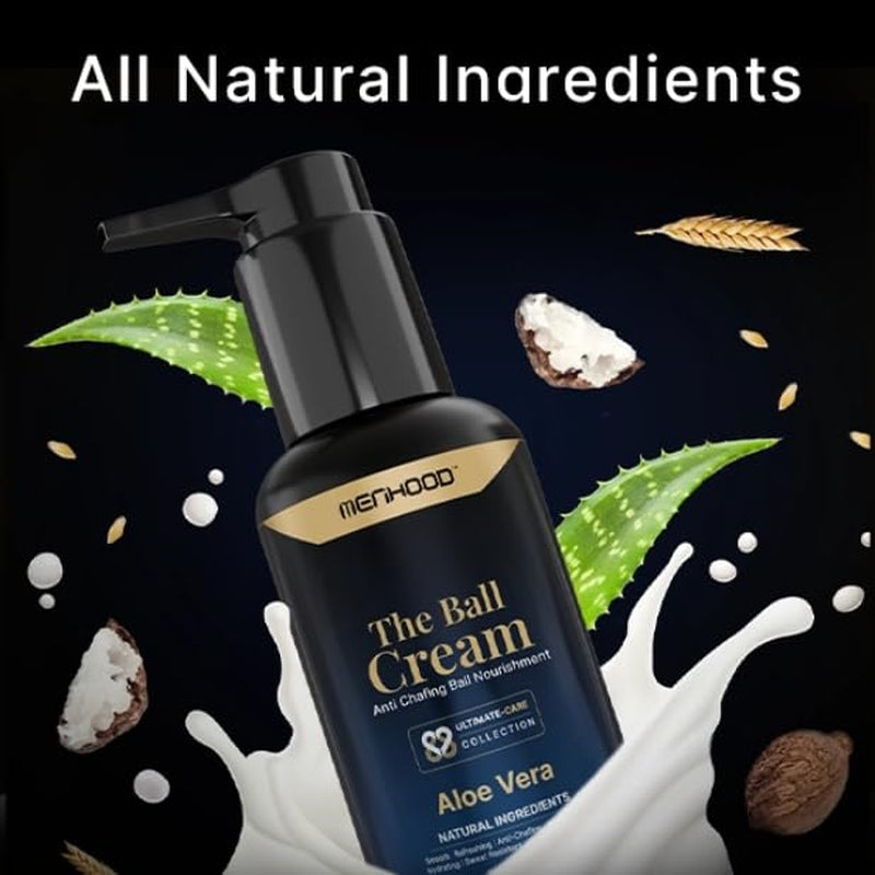 Ball Cream for Men -  the Ball Cream Ball Deodorant & Moisturizer - anti Chafing Cream for Men with Aloe Vera Extract - Groin Antiperspirant & Deodorant - No Burns & Irritation - 100Ml