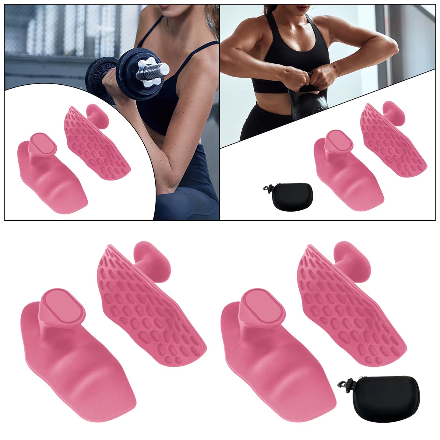 Silicone Hand Gripper Strengthener Forearm Gym Grips Fingerless Hand Grips Protection for Weight Lifting Gym Workout