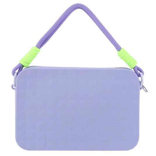 Silicone Storage Pouch Waterproof Large-Capacity Cosmetics Storage Bag Reusable with Lanyard Phone Holder for Bogg Bag